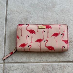 Kate Spade Flamingo Print Wallet in Pink and Cream